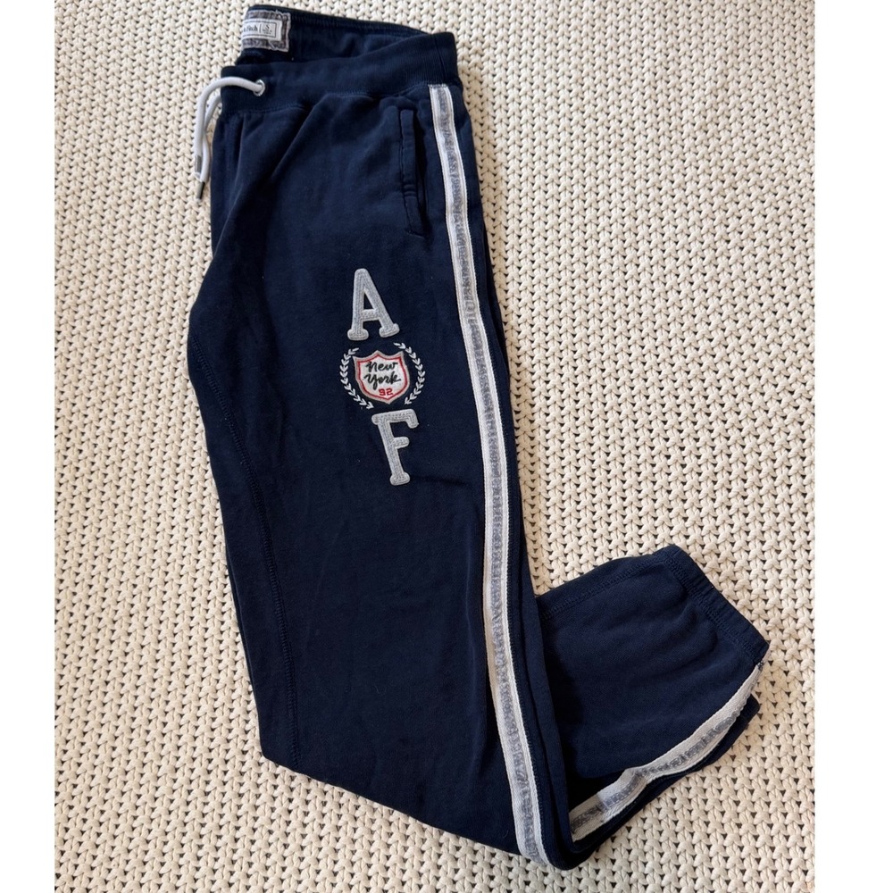Vintage Y2K Abercrombie & Fitch Womens Navy Blue Low Rise Sweatpants Size Small